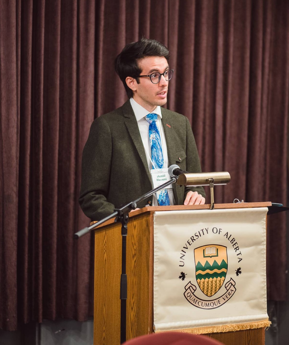 Hamid Hassani celebrating at the University of Alberta Celebrate Awards 2023